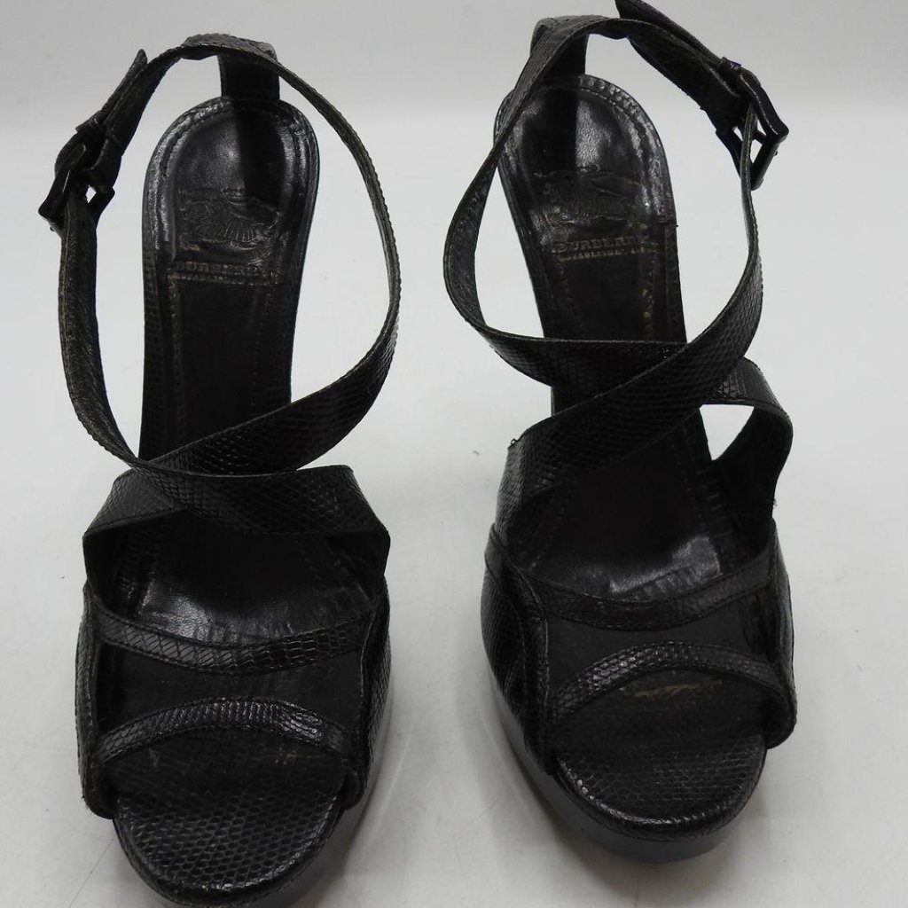 Burberry Python5" Platform Heels